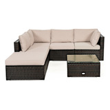 Set Exterior Mimbre 6 Pzs Beige Gpl