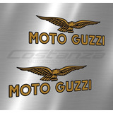 Calcos Moto Guzzi Logo Dorado Impresas Laminadas