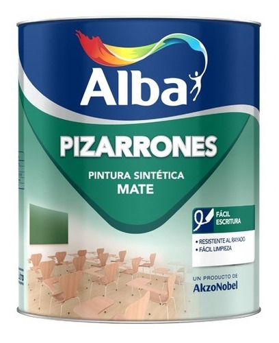 Pintura Para Pizarron Colores Mate X 1lt Alba 