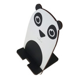 Suporte Para Celular De Mesa De Madeira Divertido Urso Panda