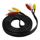 Cable 3x3 Rca Punta Dorada Macho A Macho 5m