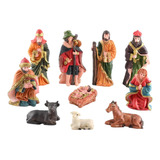 10 Uds. De Figuritas Navideñas, Juego De Natividad,