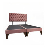 Cama 2 Europea Incluye Respaldo + Bases Divididas. Palo Rosa