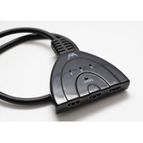 Hub Hdmi Switch 3x1 Adaptador Cabo - 3  - Entradas E 1 Saída