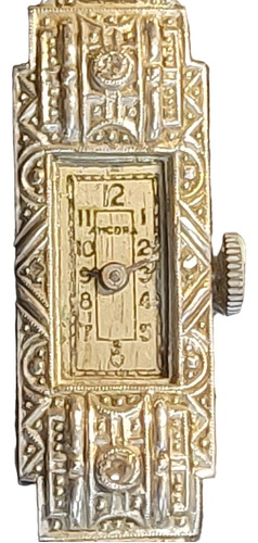 Reloj Art Deco Con 2 Diamantitos Neoplatino Sin Funcionar