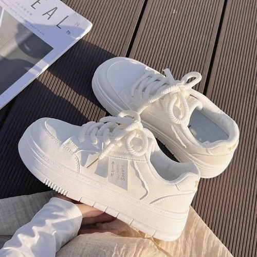 Zapatillas Blancas Estilo Campus Para Mujer Casual Coreano