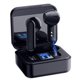Audifonos Inalámbricos Bluetooth Con Pantalla Digital Aut120 Color Negro