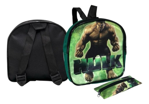 Kit Escola Hulk  Lancheira E Estojo De Menino Para Estudar