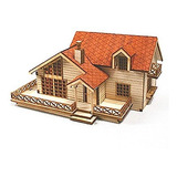 Desktop Wooden Model Kit Garden House B With A Large Loft By