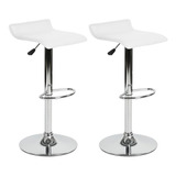 2 Piezas Taburetes De Bar Moderno Altura Regulable Blanco