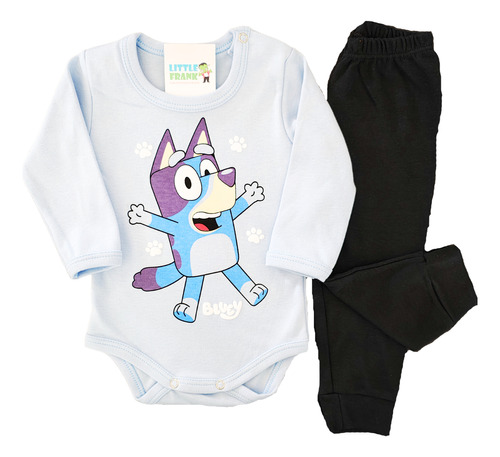 Conjunto Bebe Body Manga Larga Pantalon Nene Bluey Perro