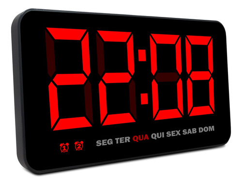 Relógio De Mesa Digital Led Com Alarme Calendário Termômetro