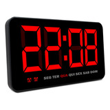 Relógio De Mesa Digital Led Com Alarme Calendário Termômetro