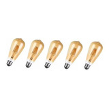 5 Ampolletas Led  Edison / 6 Watts Retro Vintage Color Oro