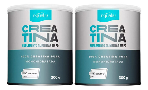 2x Creatina 100% Monohidratada Creapure Equaliv 300g Sabor Sem Sabor