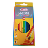 Lápices Acuarelables 12 Colores  Largos  +  Pincel . Artel