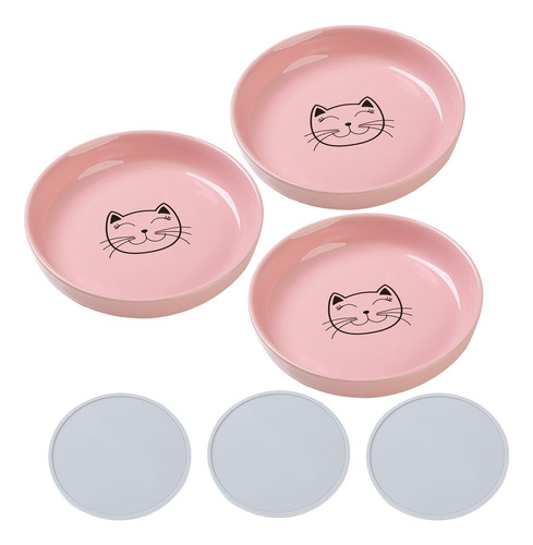 Lusifaco Tazon De Comida Para Gatos, Cuencos De Ceramica Par