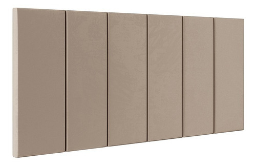 Suporte Fixo Parede Painel 1,95x54 Box King Size Cabeceira Cor Bege Suede