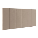 Suporte Fixo Parede Painel 1,95x54 Box King Size Cabeceira Cor Bege Suede