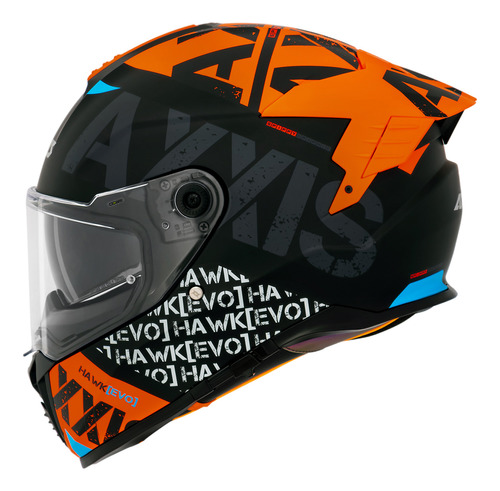 Capacete Masculino Axxis Hawk Sv Spiffy Laranja Fosco Moto 