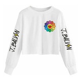 Sudadera Crop Top - J Balvin Flor Colorida