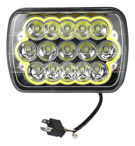 Farol Auxiliar Neblina Retangular 15 Led - 12v/80v