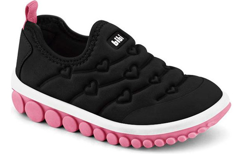 Tênis Infantil Menina Bibi Roller 2.0 Preto Rosa Confortável