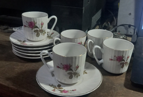 11 Piezas De Cafe De Porcelana China Vintage 