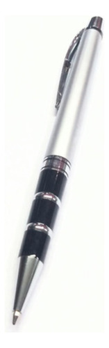 Bolígrafo Cuerpo Metálico Negro Y Plateado Ideal Para Regalo
