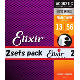 Elixir Medium Nanoweb Cuerdas De Guitarra Acústica 2-pack