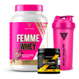 Kit Whey Feminino + Creatina Beta Alanina + Coqueteleira