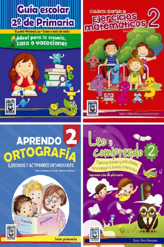 Guías Escolares Para 2do De Primaria Paquete De 4 Libros 