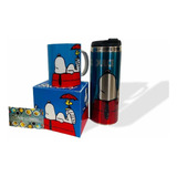 Paquete Taza+termo Snoopy Azul