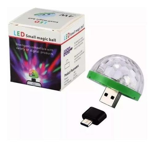 Bola Audiorítmica Led Rgb Boliche Dj  P/ Celular  Usb