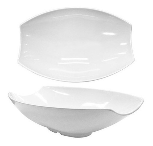 Travessa Oval 41x27cm Melamina Bestfer 3l Branca Saladeira Cor Branco