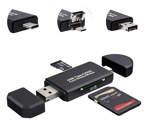 Leitor Cartão Sd All In 1 Otg Usb 3.0 | Tipo-c Android & Pc