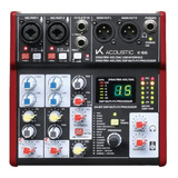 Mixer Analogo 4 Canales Usb K-acoustic K-66