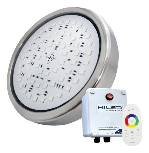 1 Luz Led Para Pileta Fibra Rgb 20w +fuente+control Remoto