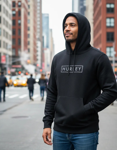 Sudadera Hurley Hombre Hoodie Forro Polar Logo