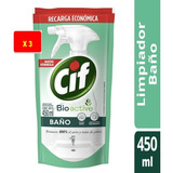 Limpiador Cif Baño Repuesto 450ml X 3 Unidades