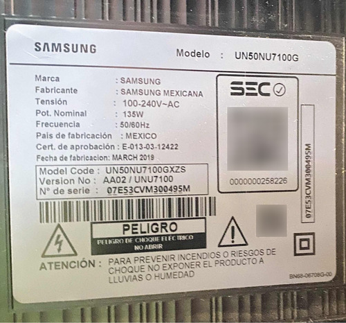 Tv Samsung Un50nu7100g Desarme