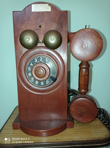Teléfono Antiguo De Madera Funciona