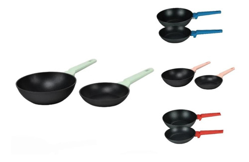 Set Sartén 18cm + Wok 22cm Colores Surtidos