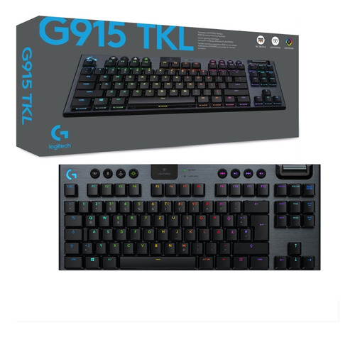 Teclado Gamer Logitech G915 Tkl Carbon Us Tkl