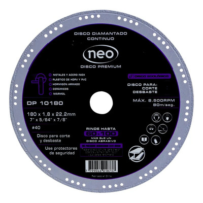 Disco Diamante Rin Continuo Multimaterial 7x7\u002F8 Neo Dp10180 | MercadoLibre