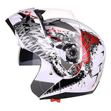 Casco De Motocicleta Personalizado Con Visera Doble