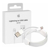 Cable Para iPhone Lightning Usb Blanco 2 Metros