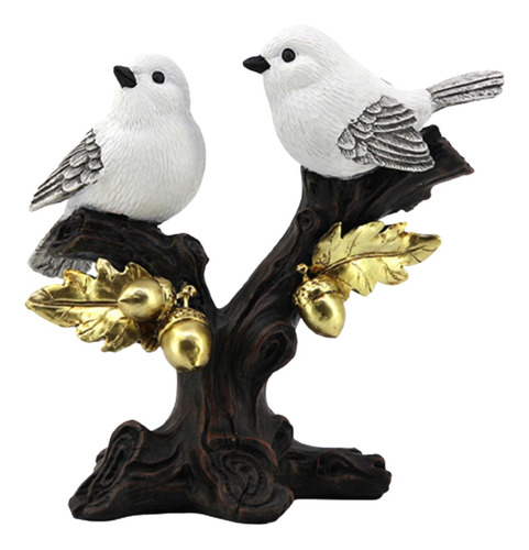 Pájaro Ornamento Estatuilla Escultura Pájaro 2 Pájaros