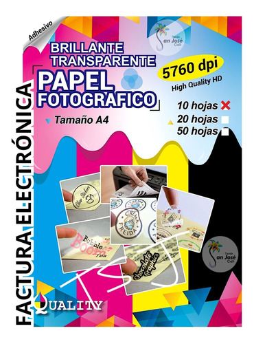 Papel Foto Adhesivo Stiker Calcomanias Para Impresoras