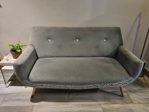 Sillon  Gondola De Pana Gris, Impecable , Como Nuevo